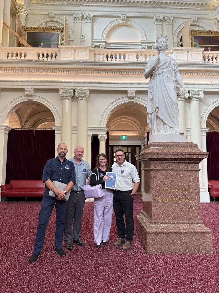 Stop Religious Coercion Australia co-founders and advocates at Victorian Parliament House